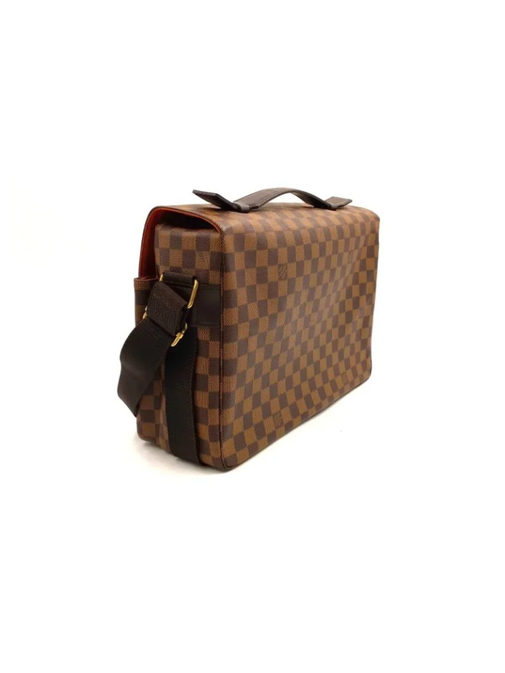 Louis Vuitton Broadway Damier Ebene Leather Brown Shoulder Bag Gold